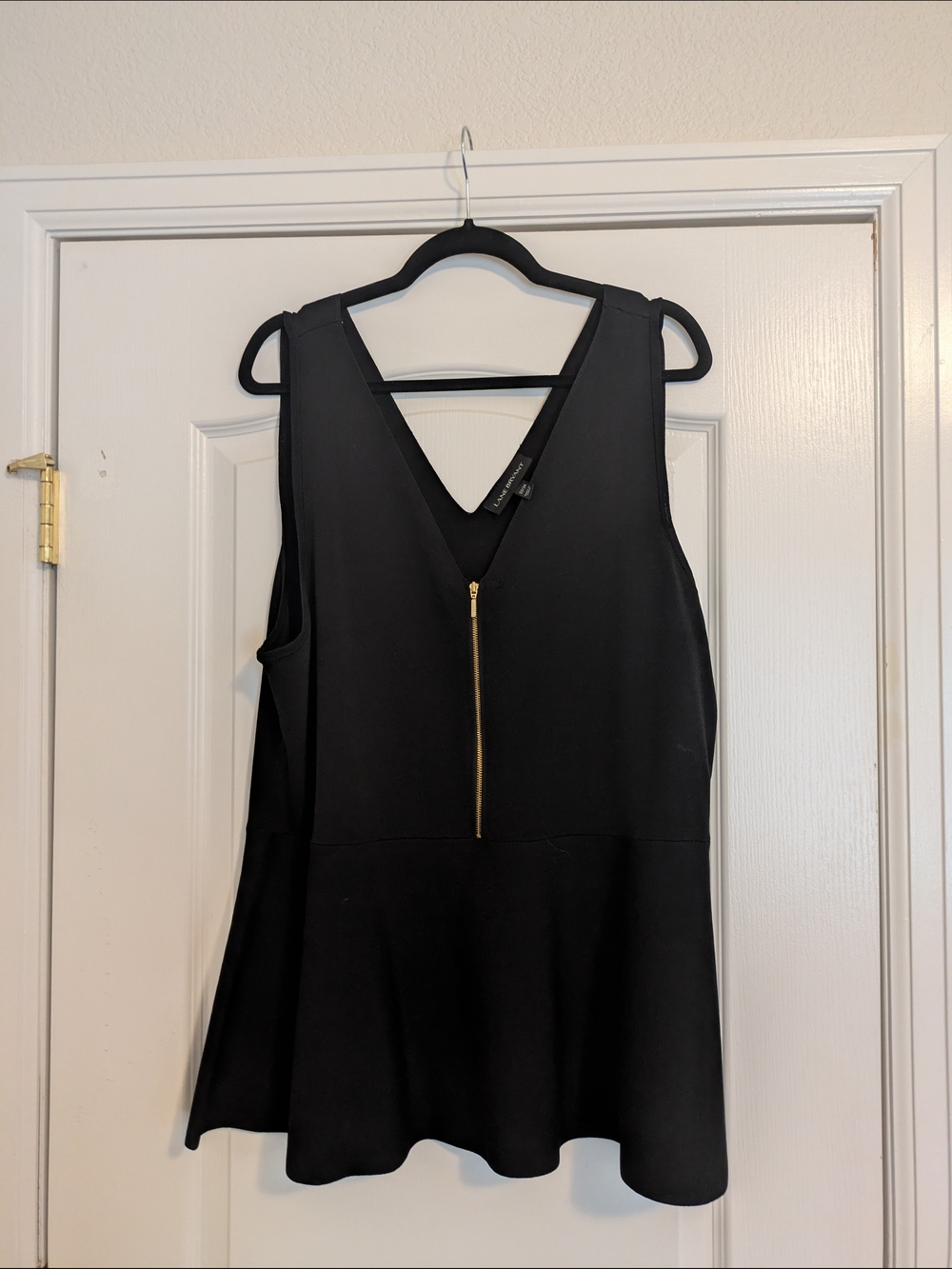Lane Bryant Black V-Neck Ribbed Top